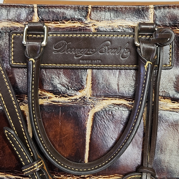 Dooney & Bourke 11.5x9x5" Bag Barlow Croc Embossed Florentine Vacchetta Leather - Picture 7 of 14